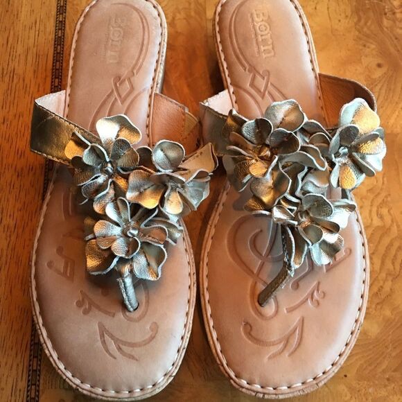 Born Gold Metallic Sandals - Picture 1 of 8